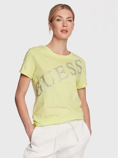 Koszulki i topy damskie - Guess T-Shirt Benita W3RI27 JA914 Żółty Regular Fit - grafika 1