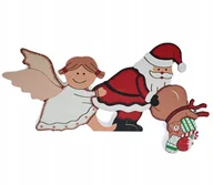 Ozdoby bożonarodzeniowe - FIGURKA MIKOŁAJ ANIOŁEK DREWNIANA OZDOBA ŚWIĄTECZNA DEKORACJA DOMU - miniaturka - grafika 1