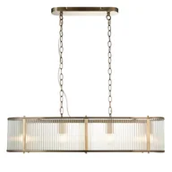 Lampy sufitowe - Wisząca lampa nad stół Ridgeton 110945 na łańuchu szklana mosiądz - miniaturka - grafika 1