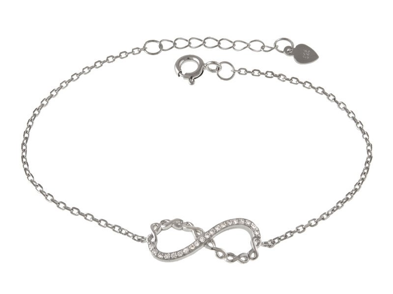 BRANSOLETA SREBRNA NIESKOŃCZONOŚĆ ÓSEMKA b0850 - 1,9g.