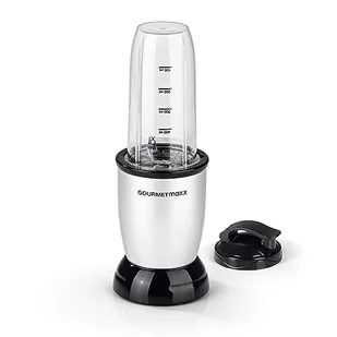 GOURMETmaxx Smoothie Maker & mikser stojący 4-częściowy zestaw - 500 W i 22 000 obr./min | Elektryczny mini mikser 700 ml z 9 funkcjami | Kompaktowy blender do odżywiania z kubkiem na wynos | szczelny - Blendery kielichowe - miniaturka - grafika 1