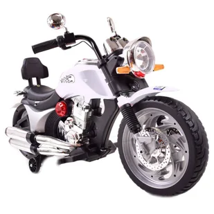 Import SUPER-TOYS SUPER-TOYS MEGA MOTOR CHOPPER GAZ W MANETCE MIĘKKIE SIEDZENIE/BLF916  BLF-916-BIAŁY - Jeździki dla dzieci - miniaturka - grafika 1