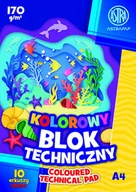 Szkolne artykuły papiernicze - Blok Techniczny Kolorowy A4 10 Arkuszy 170g ASTRAPAP - miniaturka - grafika 1