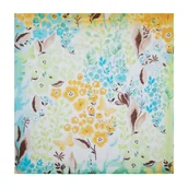 Apaszki i szaliki męskie - Wzorzysta damska chusta żółto - niebieska - miniaturka - grafika 1