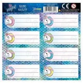 Artykuły biurowe - Derform Nalepki na zeszyt jednorożec (50szt) - miniaturka - grafika 1