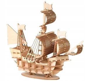 DREWNIANY ŻAGLOWIEC, PUZZLE 3D - STATEK PIRACKI 82 ELEMENTY - Puzzle - miniaturka - grafika 1