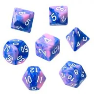 Akcesoria do gier planszowych - Komplet Zestaw Rpg 7 kości niebiesko-różowe - miniaturka - grafika 1