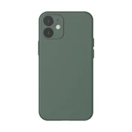 Etui i futerały do telefonów - Baseus Liquid Silica Gel Case Elastyczne żelowe etui iPhone 12 mini Ciemnozielony (WIAPIPH54N-YT6A) WIAPIPH54N-YT6A - miniaturka - grafika 1