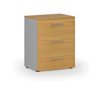 Szafki biurowe - Komoda biurowa do biurka PRIMO GRAY, 740 x 600 x 420 mm, szary/buk - miniaturka - grafika 1