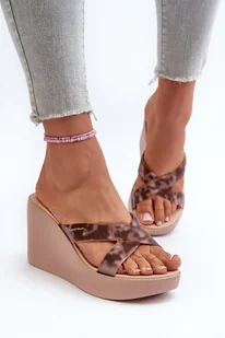 Klapki Damskie Na Koturnie 83520 Ipanema High Fashion Slide Fem Beżowe-40 - Klapki i japonki damskie - miniaturka - grafika 1