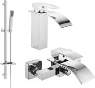 Zestawy baterii łazienkowych - Mexen Aries DQ77 zestaw wannowy, chrom - 744803DQ77-00 - miniaturka - grafika 1