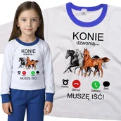 Piżamy dla dziewczynek - Piżama dziecięca Muszę Iść Konie Dzwonią 98/104 - VoloDonum - miniaturka - grafika 1