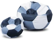 Fotele i pufy dla dzieci - Pufa piłka XXXXL worek + gratis szaro-czarno-biała - miniaturka - grafika 1