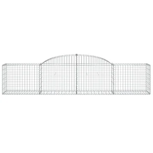 vidaXL Kosze gabionowe, 11 szt., 300x50x60/80 cm, galwanizowane żelazo - Ogrodzenia - miniaturka - grafika 5