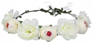 Opaska Wianek Na Głowę Boho Drucik Białe Kwiaty - Czapki damskie - miniaturka - grafika 1