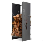 Akcesoria kominkowe - Stojak na drewno kominkowe Trovo czarny mat - miniaturka - grafika 1