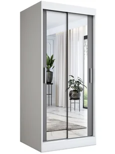 Szafa przesuwna w kolorze biały + antracyt H8-H48 - Szafy - miniaturka - grafika 1