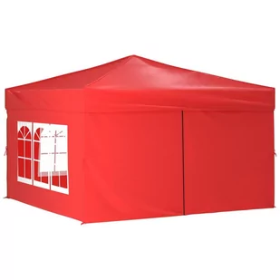 Składany namiot imprezowy ze ściankami, czerwony, 3x3 m - Pawilony ogrodowe - miniaturka - grafika 3