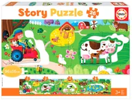 Puzzle - Educa La Granja Panorámico Infantil piezas. +3 aos. Ref. 18900 Didacta Story puzzle Hospodarstwo rolne. Puzzle panoramiczne dla dzieci. 26 części, kolorowe 18900 - miniaturka - grafika 1