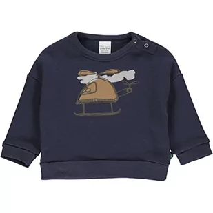 Fred's World by Green Cotton Bluza chłopięca z nadrukiem Helicopter, niebieski (Night Blue), 74 - Bluzy dla chłopców - miniaturka - grafika 1