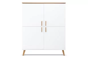 Komoda FRISK biały/dąb naturalny, 107x134x40, płyta wiórowa - Komody - miniaturka - grafika 1