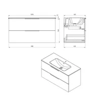 Szafki łazienkowe - Sapho Cirasa Szafka podumywalkowa 99,8x45,9x52 cm sosna rustykalna CR100-1616 - odbiór osobisty: Kraków, Warszawa - miniaturka - grafika 1