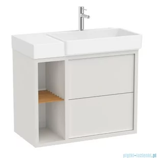 Roca Tura Unik zestaw szafka z umywalką prawa 80x43x60 BIAŁY MAT A852027558 - Szafki łazienkowe - miniaturka - grafika 1
