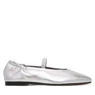 Baleriny - Baleriny Tommy Hilfiger Silver Lth Ellastic Ballerina FW0FW09466 Srebrny - miniaturka - grafika 1