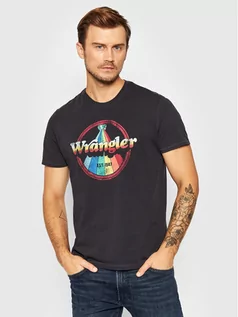 Koszulki męskie - Wrangler T-Shirt Rainbow W7J9D3100 Czarny Regular Fit - grafika 1