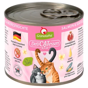 GranataPet Pakiet DeliCatessen 12 x 200 g Łosoś z owocami morza | - Mokra karma dla kotów - miniaturka - grafika 3