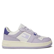 Sneakersy damskie - Sneakersy Tommy Hilfiger Tjw Retro Basket Tonal Logo EN0EN02483 Fioletowy - miniaturka - grafika 1