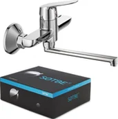 Baterie umywalkowe - SOTBE Bateria umywalkowa VANTAA Bateria ścienna umywalkowa z długą wylewką kran do umywalki - miniaturka - grafika 1