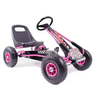Super-Toys Wielki Gokart A-15 Pompowane Koła A-15-RÓŻOWY - Jeździki dla dzieci - miniaturka - grafika 1