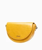 Torebki damskie - PUCCINI Torebka damska półksiężyc na szerokim pasku żółta - miniaturka - grafika 1