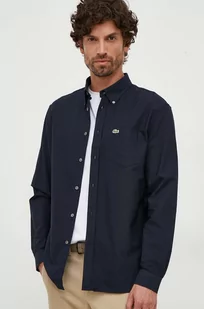 Lacoste koszula bawełniana męska kolor niebieski regular z kołnierzykiem button-down - Koszule męskie - miniaturka - grafika 1