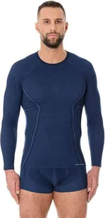 Brubeck Koszulka męska z długim rękawem ACTIVE WOOL granatowa r. M LS12820 - Koszulki sportowe męskie - miniaturka - grafika 1