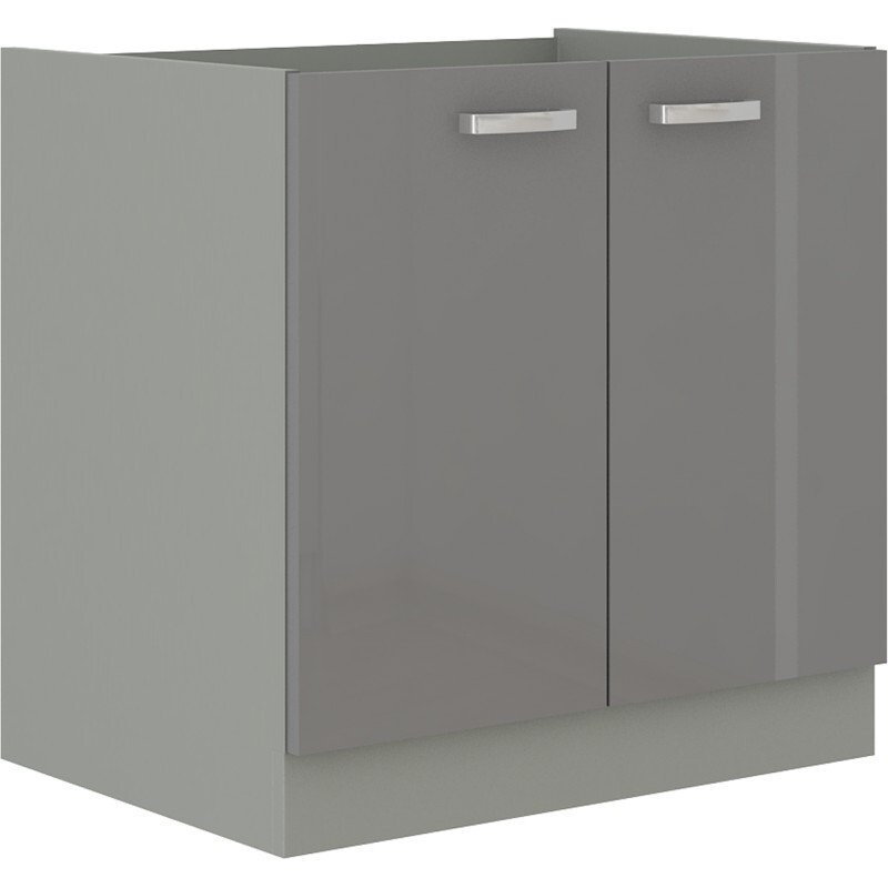 Szafka pod zlewozmywak ULLERIKE – szerokość 80 cm, szara
