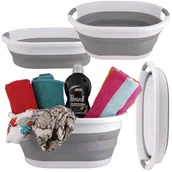 Inne artykuły do sprzątania - Kosz wolnostojący na pranie WOBELL 25l biały, odcienie szarości i srebra - miniaturka - grafika 1