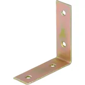 Zawiasy, okucia i inne akcesoria - Kątownik meblowy 60 mm x 60 mm x 18 mm ocynkowany na żółto - miniaturka - grafika 1