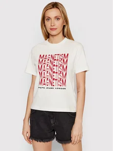 Pepe Jeans T-Shirt Cassandra PL504343 Beżowy Regular Fit - Koszulki i topy damskie - miniaturka - grafika 1