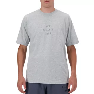 Koszulki sportowe męskie - Koszulka New Balance MT41519AG - szara - grafika 1