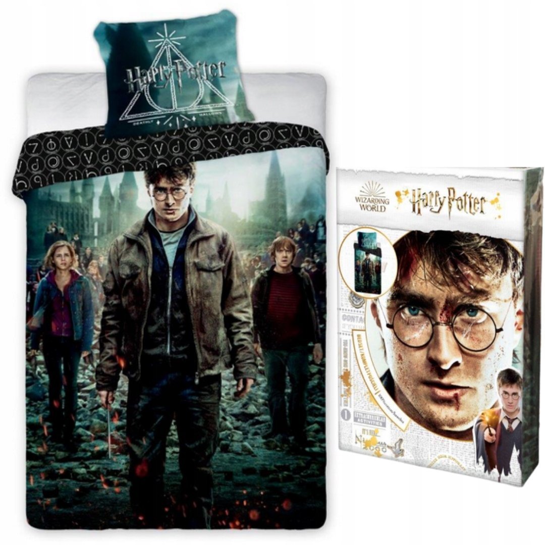 Harry Potter pościel dziecięca 140x200 70x90 bawełniana z zamkiem