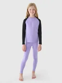Pozostała odzież narciarska - Bielizna termoaktywna drapana (dół) dziewczęca 4F 4FJWAW24UBRUF068-51S Fioletowy - miniaturka - grafika 1