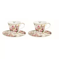 Serwisy do kawy i herbaty - Easy Life JD Diffusion 1353bloc Blooming zestaw z 2 filiżanek do kawy + podstawki, wielokolorowy 1353 BLOC - miniaturka - grafika 1