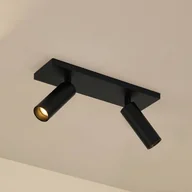 Lampy sufitowe - Arcchio Reflektor sufitowy Brinja Slim, czarny, 2-punktowa GU10 MR11 Slim Arcchio, możliwość ściemniania, czarny, przedpokój, aluminium, nowoczesny - miniaturka - grafika 1