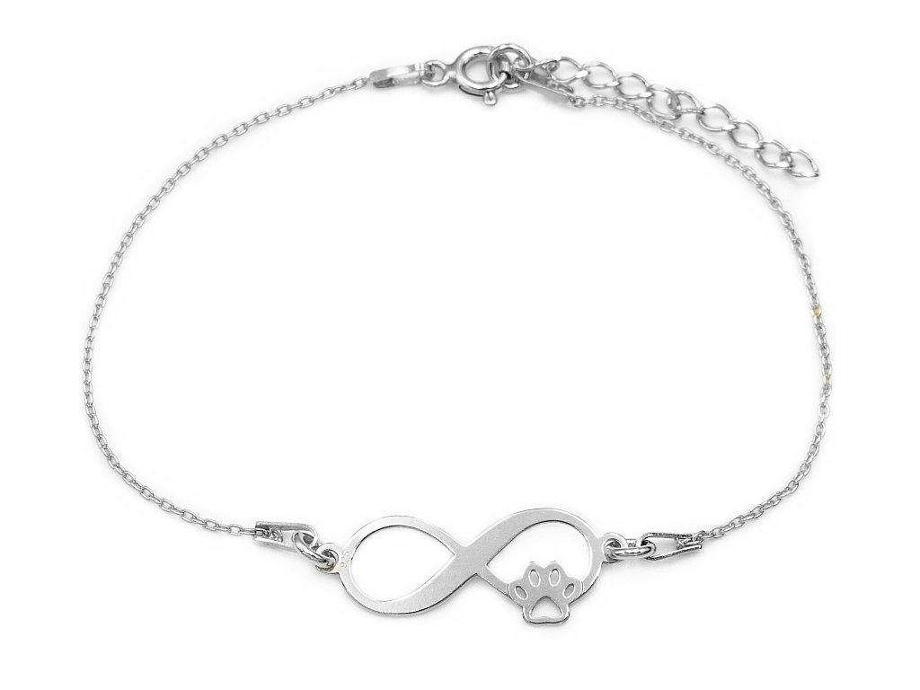 Srebrna bransoletka nieskończoność łapa