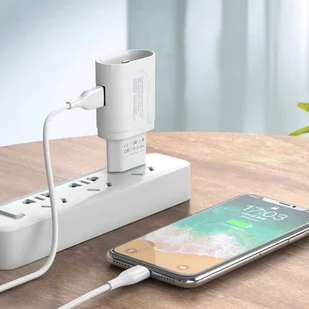 Remax Cole ładowarka sieciowa EU USB do telefonu / do AirPods (2 / 1) 2.1A biały (RP-U32 EU white) - Ładowarki do telefonów - miniaturka - grafika 4