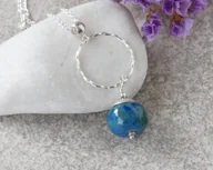 Wisiorki - Wisiorek z chryzokolą w srebrze II - miniaturka - grafika 1