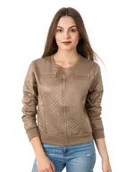 Kurtki damskie - Kurtka Damska Chanelka Ramoneska 16004 S/M khaki - miniaturka - grafika 1