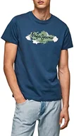 Koszulki męskie - Pepe Jeans Koszulka męska Raffael, Niebieski (Jarman), M - miniaturka - grafika 1